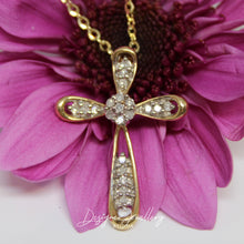 Load image into Gallery viewer, 14K Gold Diamond Cross Necklace
