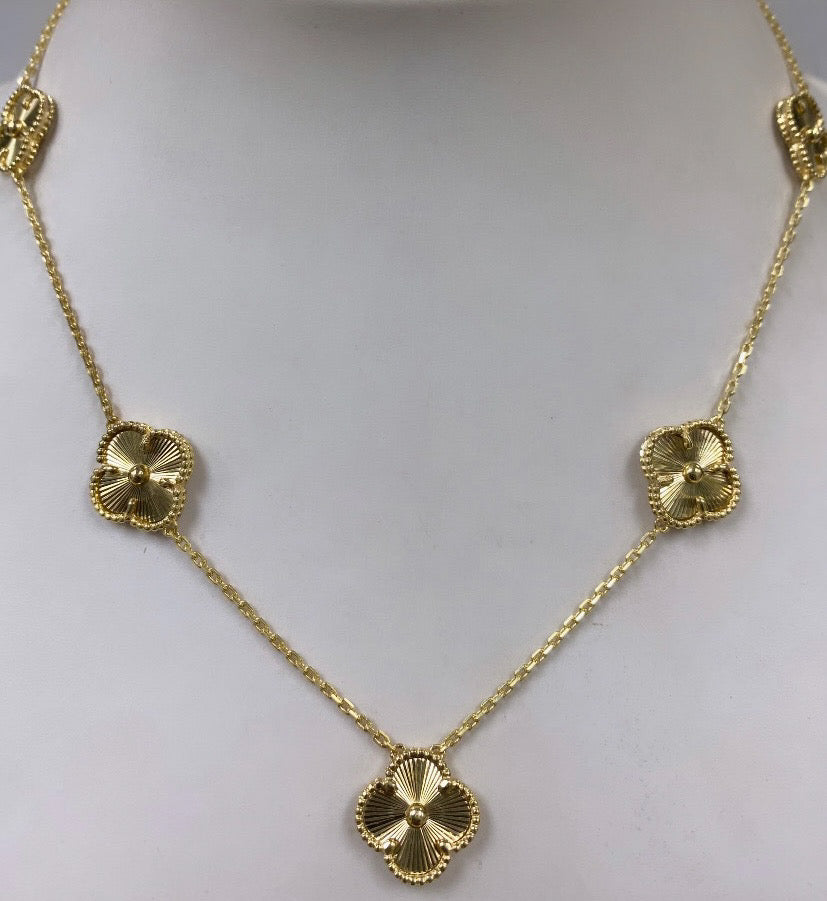 10K Gold Four Leaf Clover Necklace