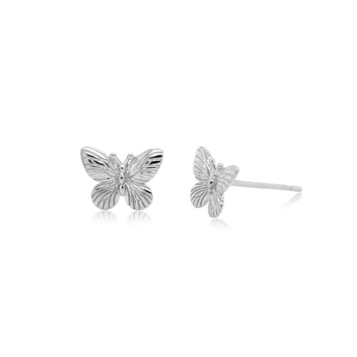 925 Sterling Silver Butterfly Stud Earrings