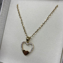 Load image into Gallery viewer, 10K Gold CZ Heart Necklace
