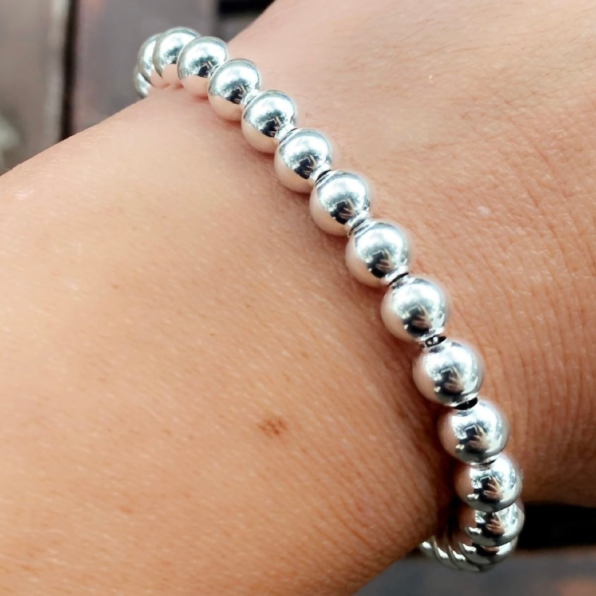 Ladies Sterling Silver 6mm ball chain  Bracelet