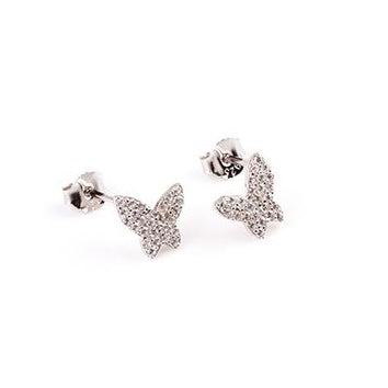 925 Sterling Silver Butterfly Stud Earrings