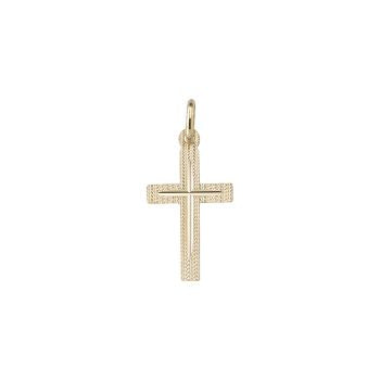 14K Gold Diamond Cut Cross