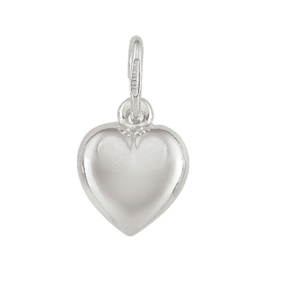 Medium 925 Sterling Silver Puffed Heart Pendant