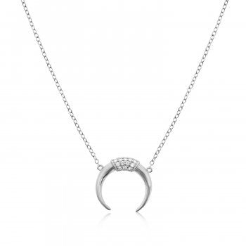 925 Sterling Silver Crescent Moon Necklace