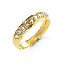 Load image into Gallery viewer, Yellow Gold Claw Set CZ Band Ring
