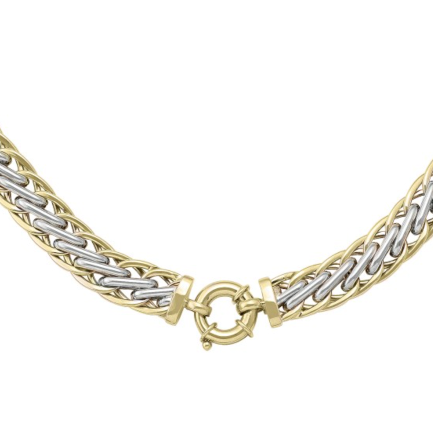 10K/14K Two Tone Gold Fancy Link Chain