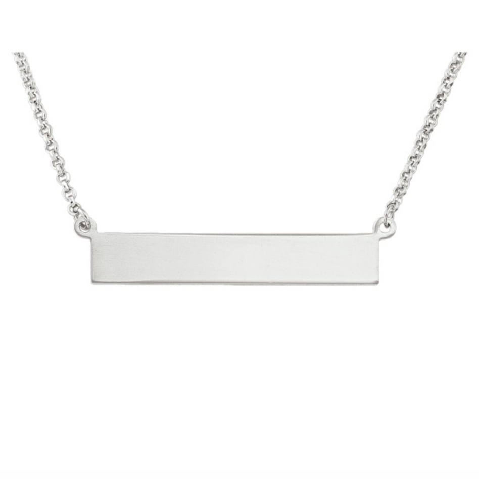 925 Sterling Silver Personalized Bar Necklace with Name