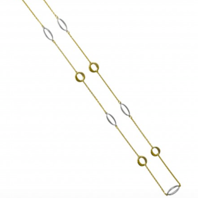 10K Gold Two Tone Versatile Fancy Link Chain