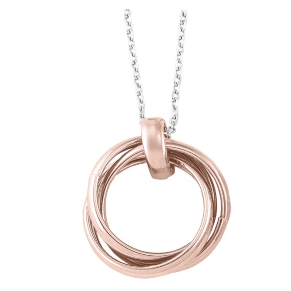 925 Sterling Silver Rose Coloured Love Knot Necklace