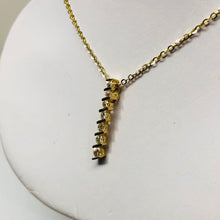 Load image into Gallery viewer, 10K Gold Cubic Zirconia Bar Necklace
