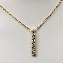 Load image into Gallery viewer, 10K Gold Cubic Zirconia Bar Necklace
