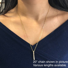 Load image into Gallery viewer, 10K Gold Cubic Zirconia Bar Necklace
