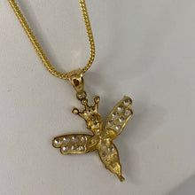 Load image into Gallery viewer, 10K Gold Crown Angel Pendant Necklace
