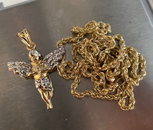 Load image into Gallery viewer, 10K Gold Angel Pendant with Rope Chain
