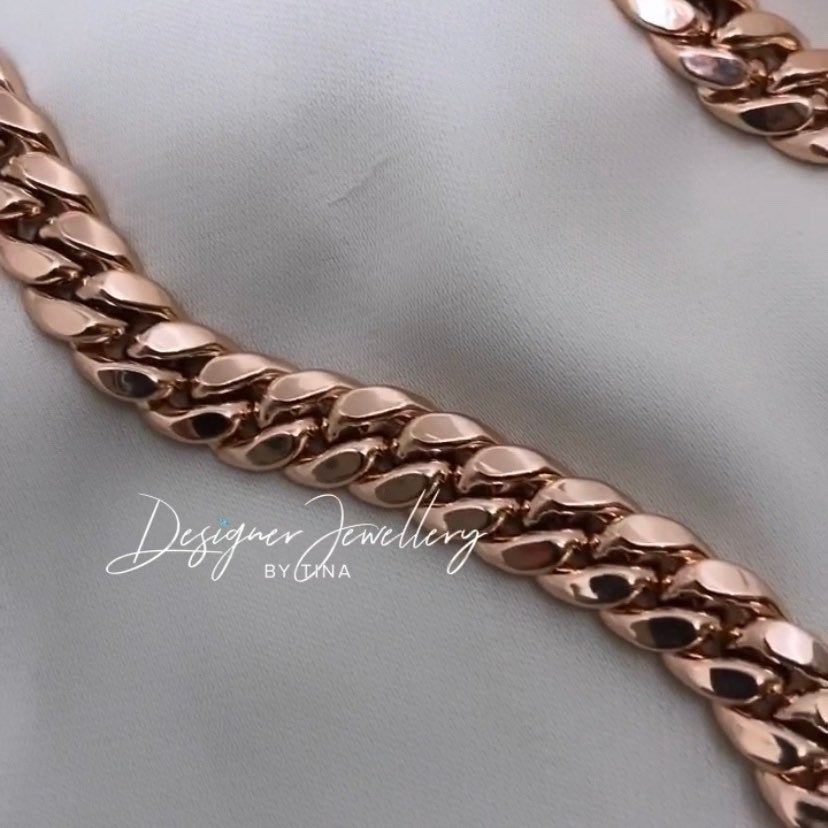 10K Rose Gold 9 mm Miami Cuban Link Chain