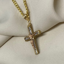 Load image into Gallery viewer, 10K Yellow and Rose Gold Cross Necklace
