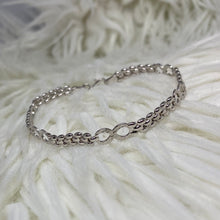 Load image into Gallery viewer, Ladies Sterling Silver 4mm Diamond Cut Infinity Link Bracelet
