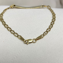 Load image into Gallery viewer, Solid 10K Gold Flat Marine Link Baby ID Bracelet
