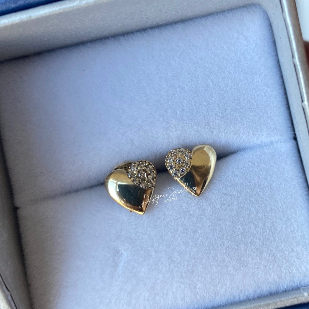 10K Gold Heart Studs