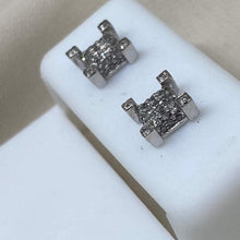 Load image into Gallery viewer, 10K White Gold Screw Back Diamond Stud Earrings
