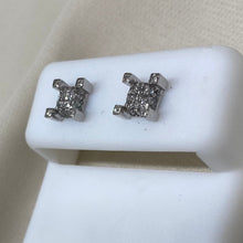 Load image into Gallery viewer, 10K White Gold Screw Back Diamond Stud Earrings
