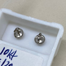 Load image into Gallery viewer, 10K White Gold Black Diamond Screw Back Stud Earrings
