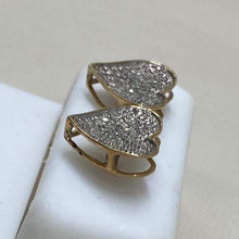 Load image into Gallery viewer, 10K Yellow Gold Double Gallery Diamond Heart Studs
