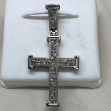 Load image into Gallery viewer, 925 Sterling Silver &amp; Diamond Cross Pendant
