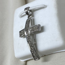 Load image into Gallery viewer, 925 Sterling Silver &amp; Diamond Cross Pendant
