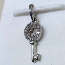 Load image into Gallery viewer, 925 Sterling Silver &amp; Diamond Key Pendant
