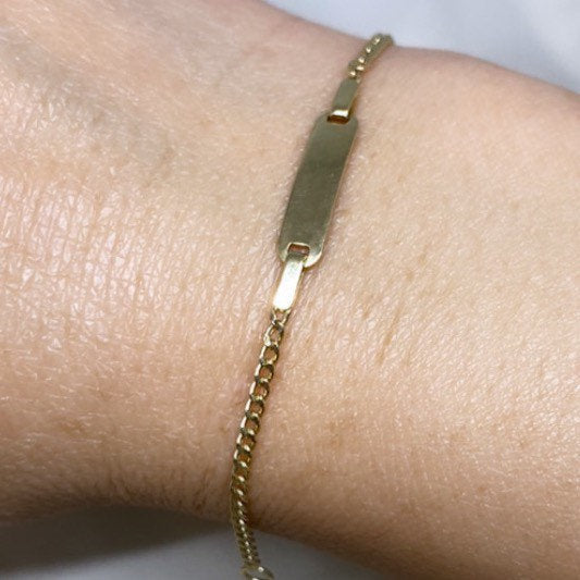 10K Gold Curb Link Baby ID Bracelet