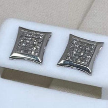 Load image into Gallery viewer, 10K White Gold Screw Back Diamond Stud Earrings
