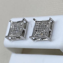 Load image into Gallery viewer, 10K White Gold Screw Back Diamond Stud Earrings
