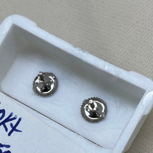 Load image into Gallery viewer, 10K White Gold Star Shaped Studs with White &amp; Black Diamonds
