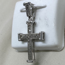 Load image into Gallery viewer, 925 Sterling Silver &amp; Diamond Cross Pendant
