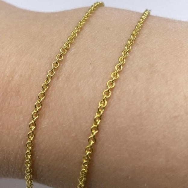 Thin 10K Gold Rolo Link Chain (Third Size)