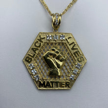 Load image into Gallery viewer, 10K Gold Cubic Zirconia BLM Chain Set
