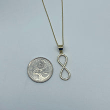 Load image into Gallery viewer, Medium 10K Gold Cubic Zirconia Infinity Necklace
