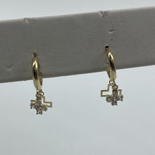 Load image into Gallery viewer, 10K Gold Dangling Cross Earrings
