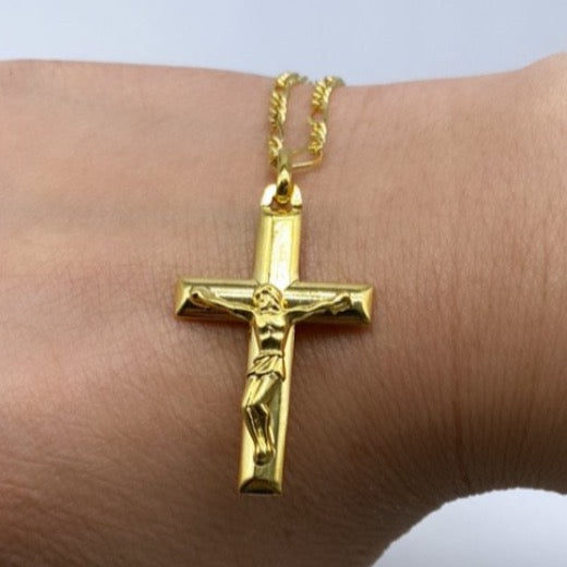 NEW 10K Gold Crucifix chain