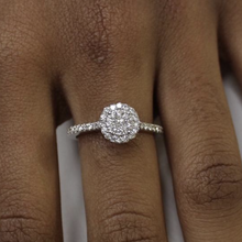 Load image into Gallery viewer, 14K White Gold Diamond Cluster Halo Engagement Ring
