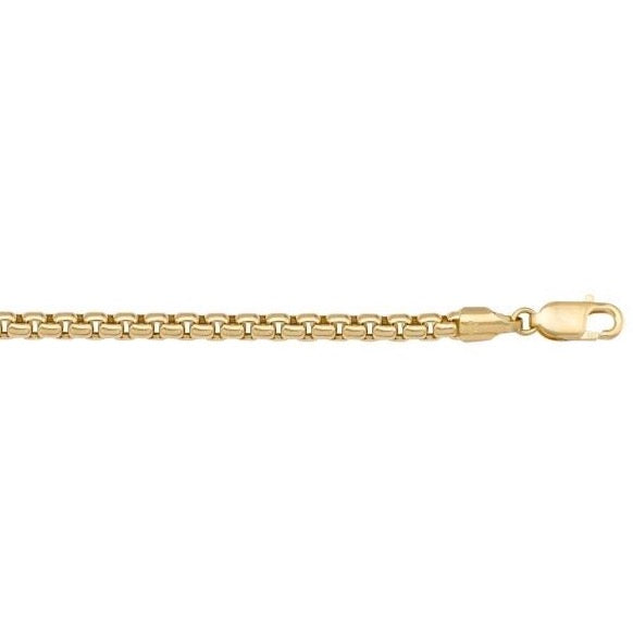 10K/14K/18K Gold Fancy 3.6 mm Box Link Bracelet/Chain