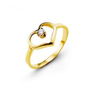 Baby 10K Gold CZ Heart Ring