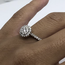 Load image into Gallery viewer, 14K White Gold Diamond Cluster Halo Engagement Ring
