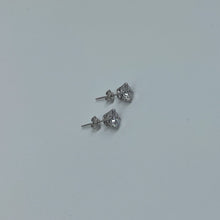 Load image into Gallery viewer, Small 10K Gold 6 mm Round Claw Set Cubic Zirconia Studs
