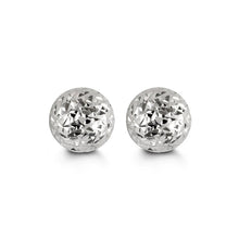 Load image into Gallery viewer, 925 Sterling Silver 8 mm Diamond Cut Ball Stud Earrings
