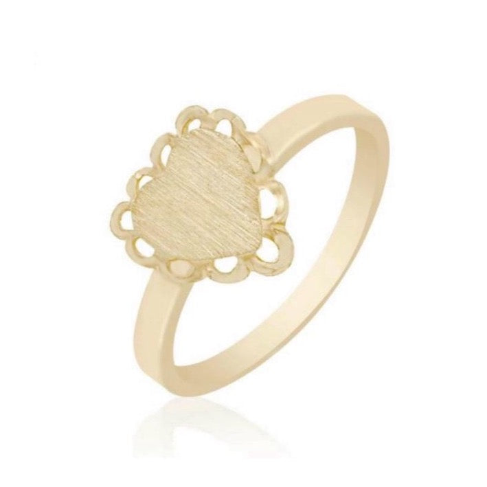 Baby 10K Gold Heart Signet Ring