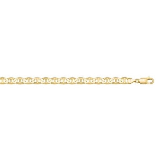 SOLID 10K/14K/18K Gold Fancy 3.5 mm Marine Link Bracelet/Chain