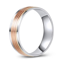 Load image into Gallery viewer, 10K White and Rose Gold Wedding Band
